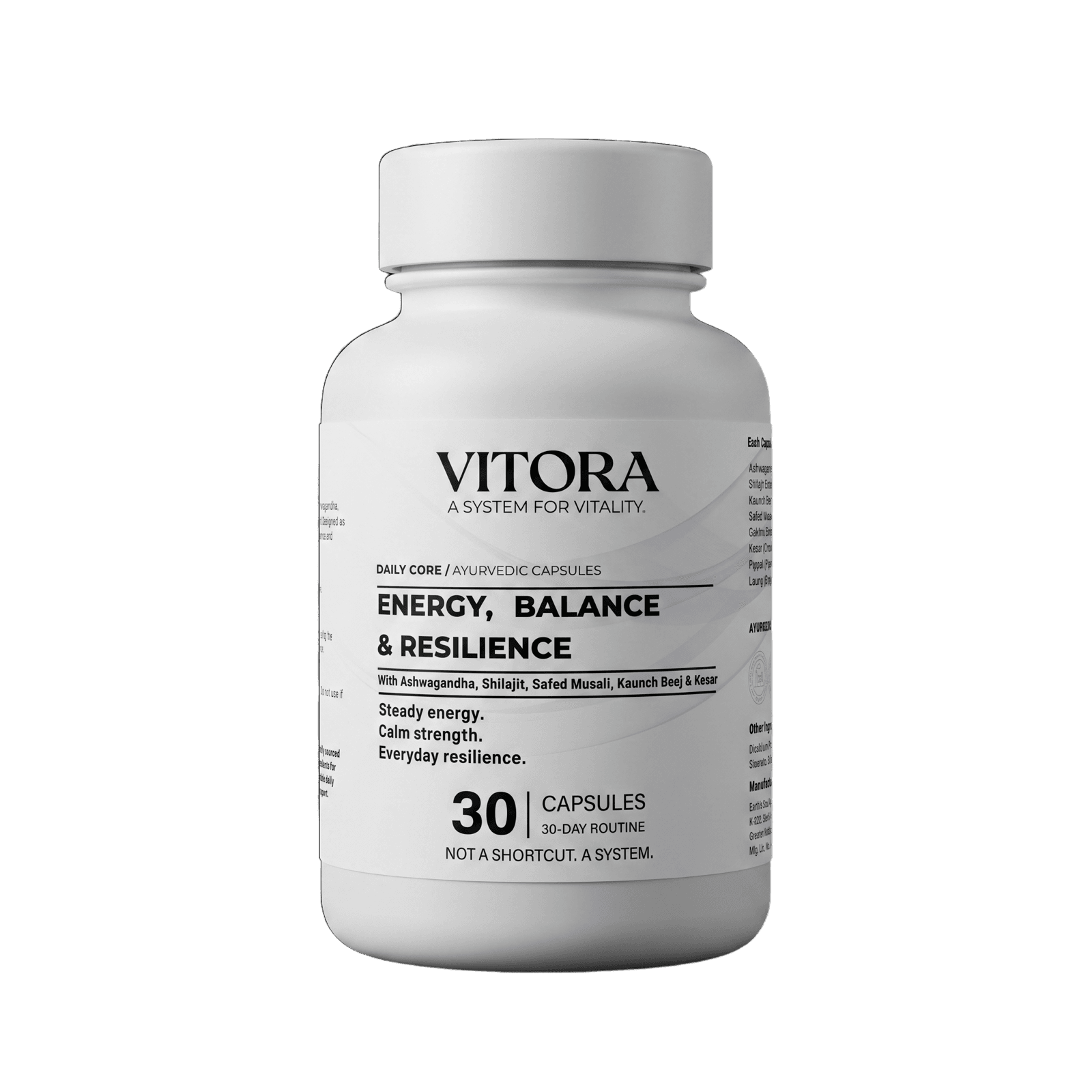Vitora Daily Core Ayurvedic capsules bottle